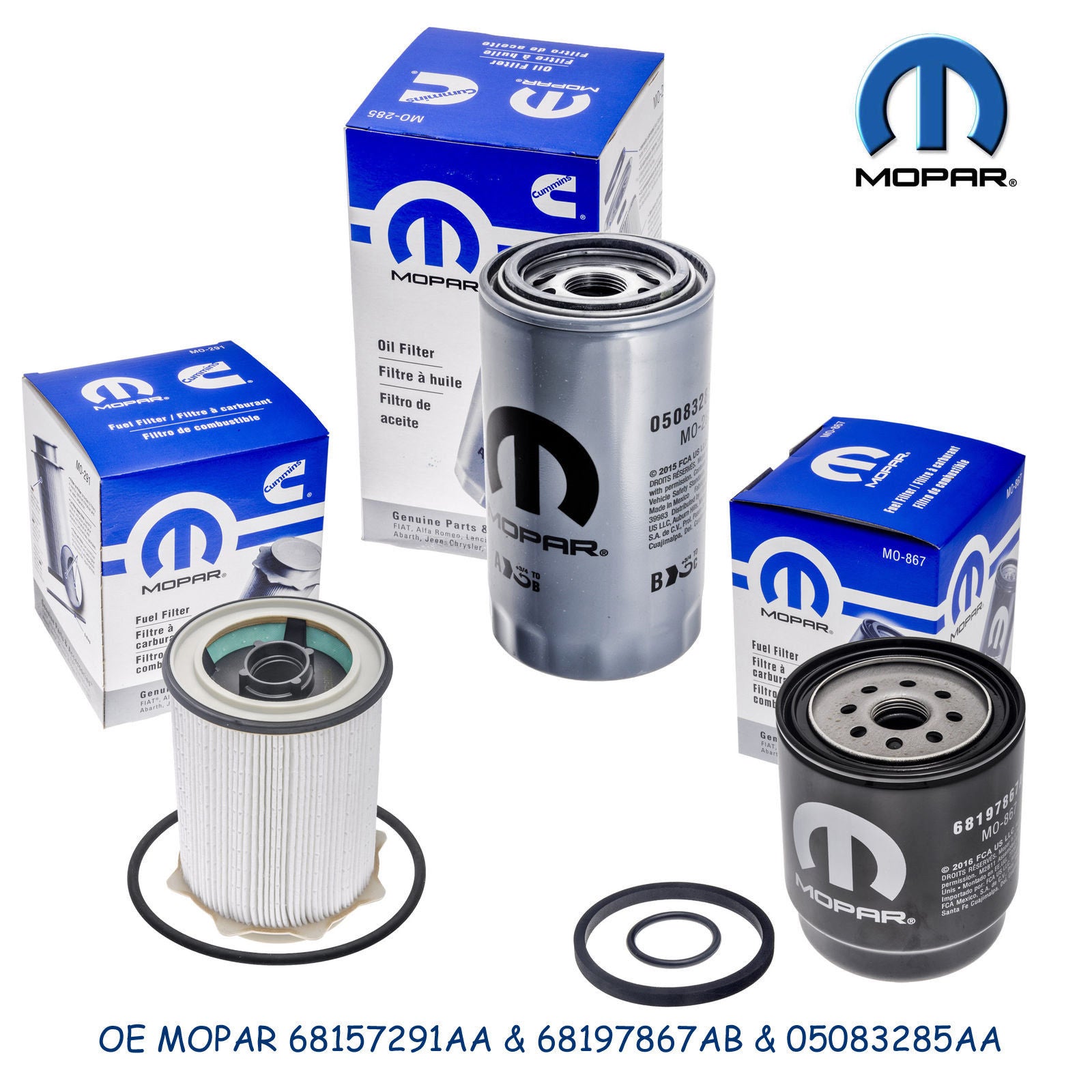 Diesel Oil Fuel Filter Kit Mopar Genuine 2013-2017 RAM 2500 3500 4500 5500 6.7L Diesel Oil Fuel Filter Kit Mopar Genuine 2013-2017 RAM 2500 3500 4500 5500 6.7L